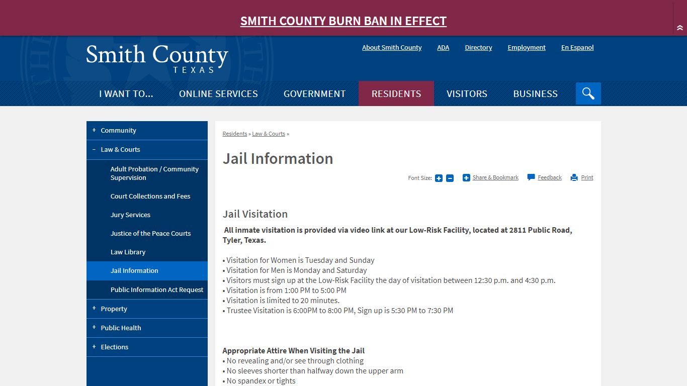 Jail Information | Smith County, TX